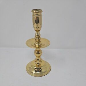 Vintage Fancy Baldwin Brass Candlestick Taper Candle Holder Colonial 8.5"
